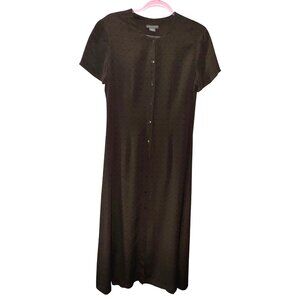 Vintage Eighties Banana Republic‎ Brown Short Sleeve Long Dress Size 8 Classic